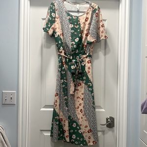 Flamingo brand patchwork dress
